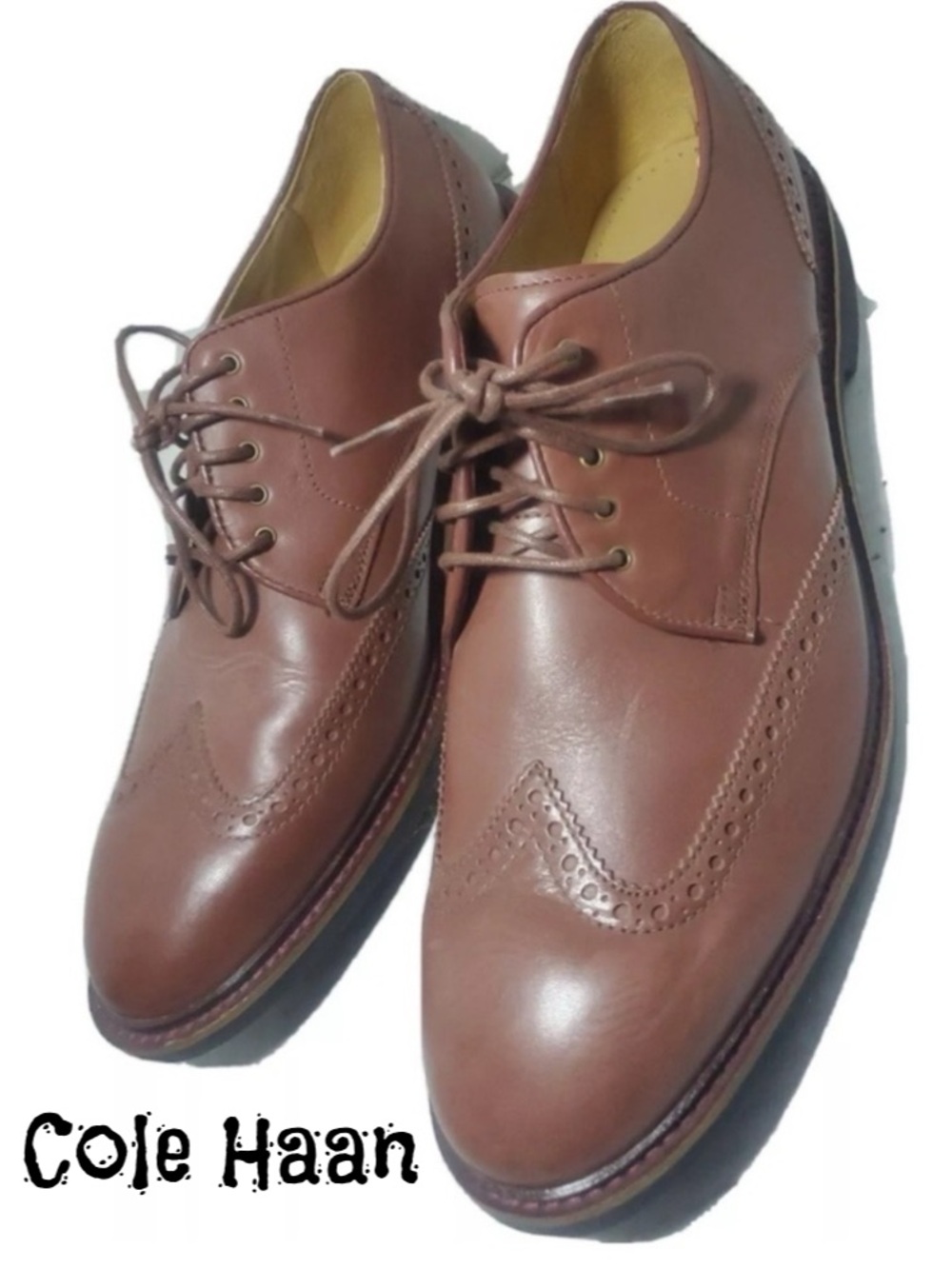 Brown Leather Wingtip Oxfords Shoes